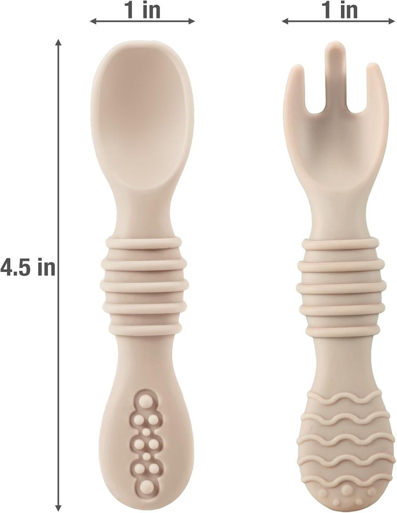 PandaEar 6 Pack Silicone Baby Spoons & Forks | Baby Feeding Set Self Feeding Utensils, Toddler Infant Feeding Spoon Forks BPA Free First Stage - Image 3